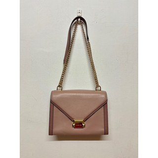 二手MK Michael Kors Whitney 信封包 鍊帶包 藕粉色