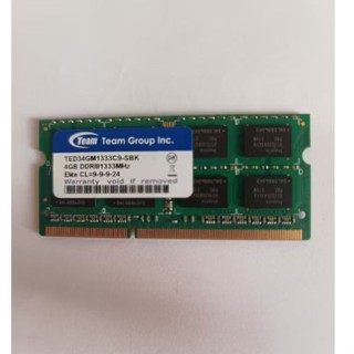 十詮 PC3-10600 DDR3 1333 4G 4GB 雙面顆粒 筆電用 SO-DIMM 記憶體 良品