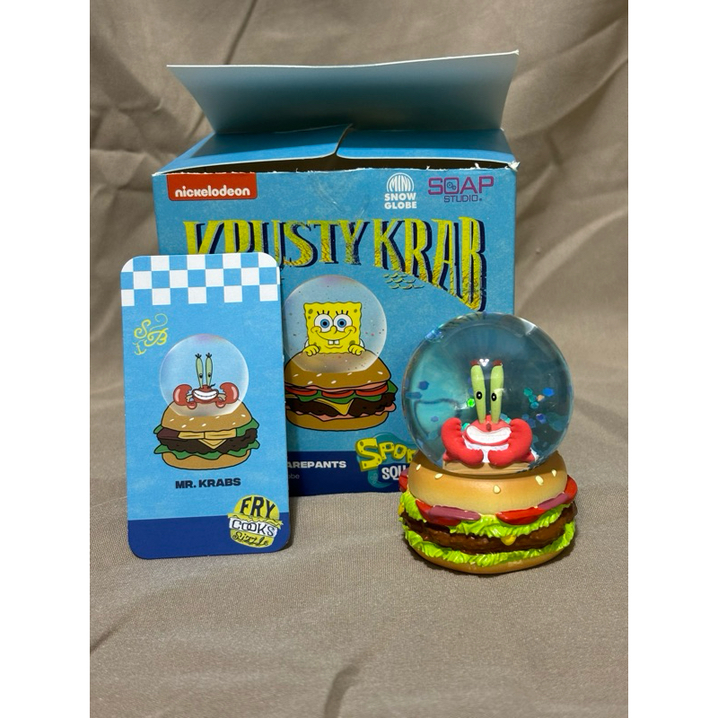 海綿寶寶 sponge bob 盒玩 盲盒 亮片水晶球 確認款 蟹老闆