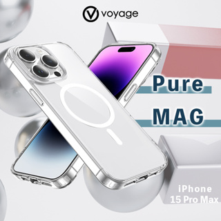 【VOYAGE】適用 iPhone 15 Pro Max(6.7") 抗摔防刮保護殼-Pure MAG 透明