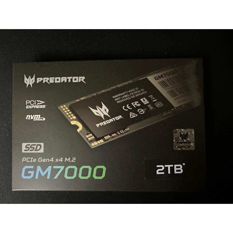 全新 Acer Predator GM7000  2TB  Gen4 ssd固態硬碟