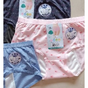 43879/ 3879一王美 蝴蝶結愛心女生理褲 三角低腰生理褲 三角內褲 加長防水裡布 國中小學剛發育 生理期