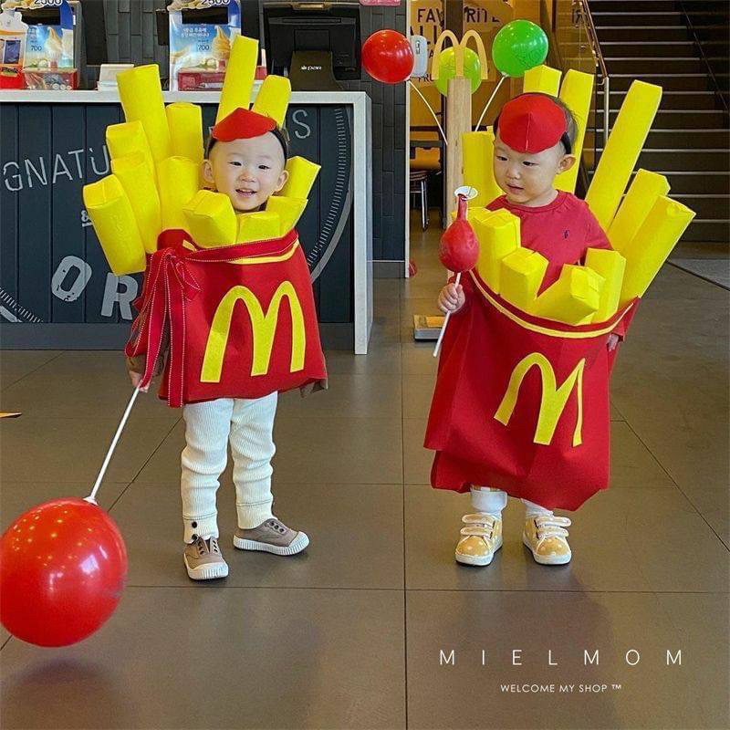 預購韓版萬聖節翻玩M家立體造型薯條寶寶裝扮