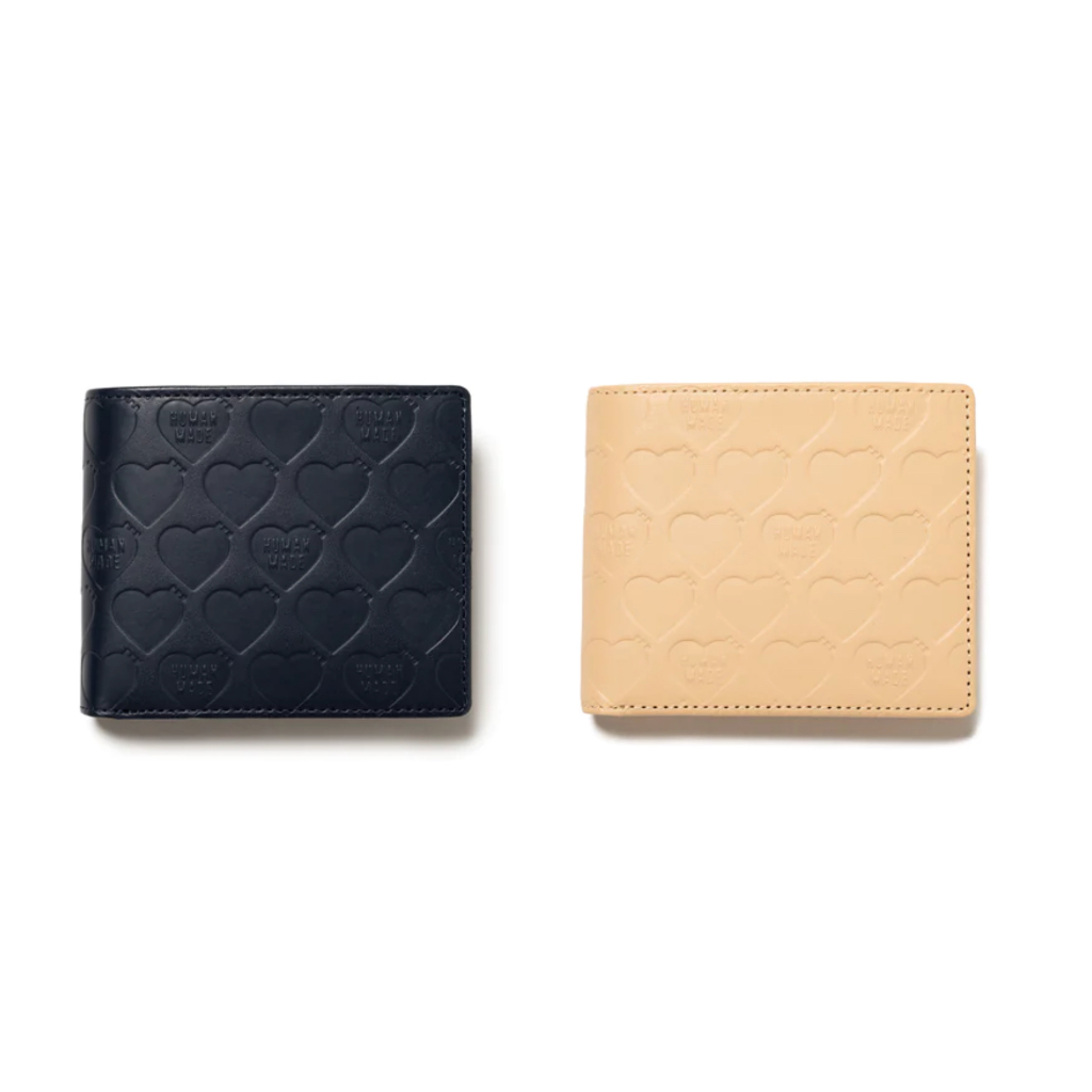 HUMAN MADE LEATHER WALLET 現貨 深藍牛皮 皮夾 短夾 愛心壓印 GDC NIGO