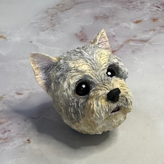 約克夏犬頭像/西高犬頭像頭像石膏擴香石/冷氣口吹風口夾車用/掛牌款/磁鐵款/-Natural
