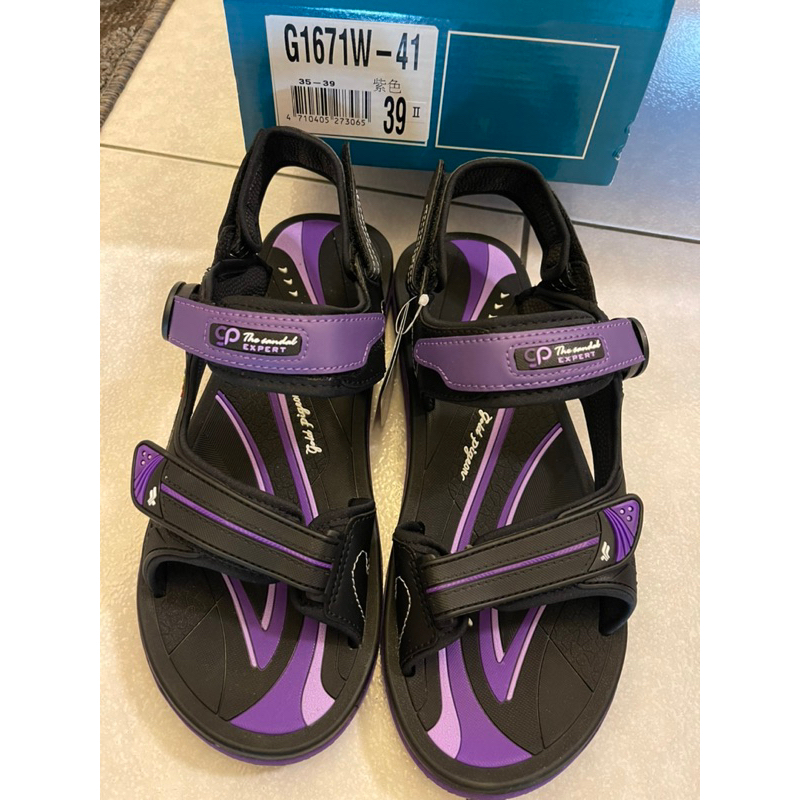 GP涼鞋-全新-39號紫色-磁扣、防滑、兩穿方式