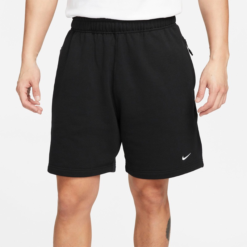 Nike 短褲 Lab Solo Swoosh Shorts 男款 黑 拉鍊口袋 抽繩 棉褲