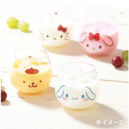sanrio【不倒翁】透明玻璃杯 水杯