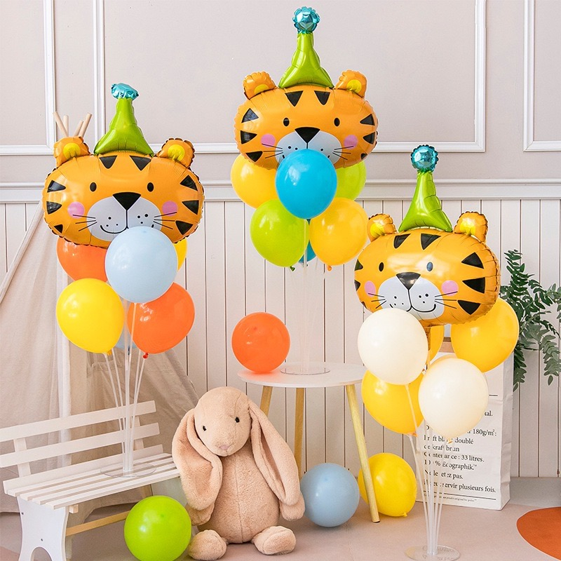 🌸可娜的夢想角落🌸[現貨]【含底座 可愛動物系列 氣球桌飄】🌟🌟生日氣球佈置 派對氣球 寶寶周歲慶祝 動物氣球