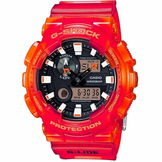 【G-SHOCK】頂級衝浪極限運動設計漸層果凍運動錶-橘紅 GAX-100MSA-4A 51mm 現代鐘錶