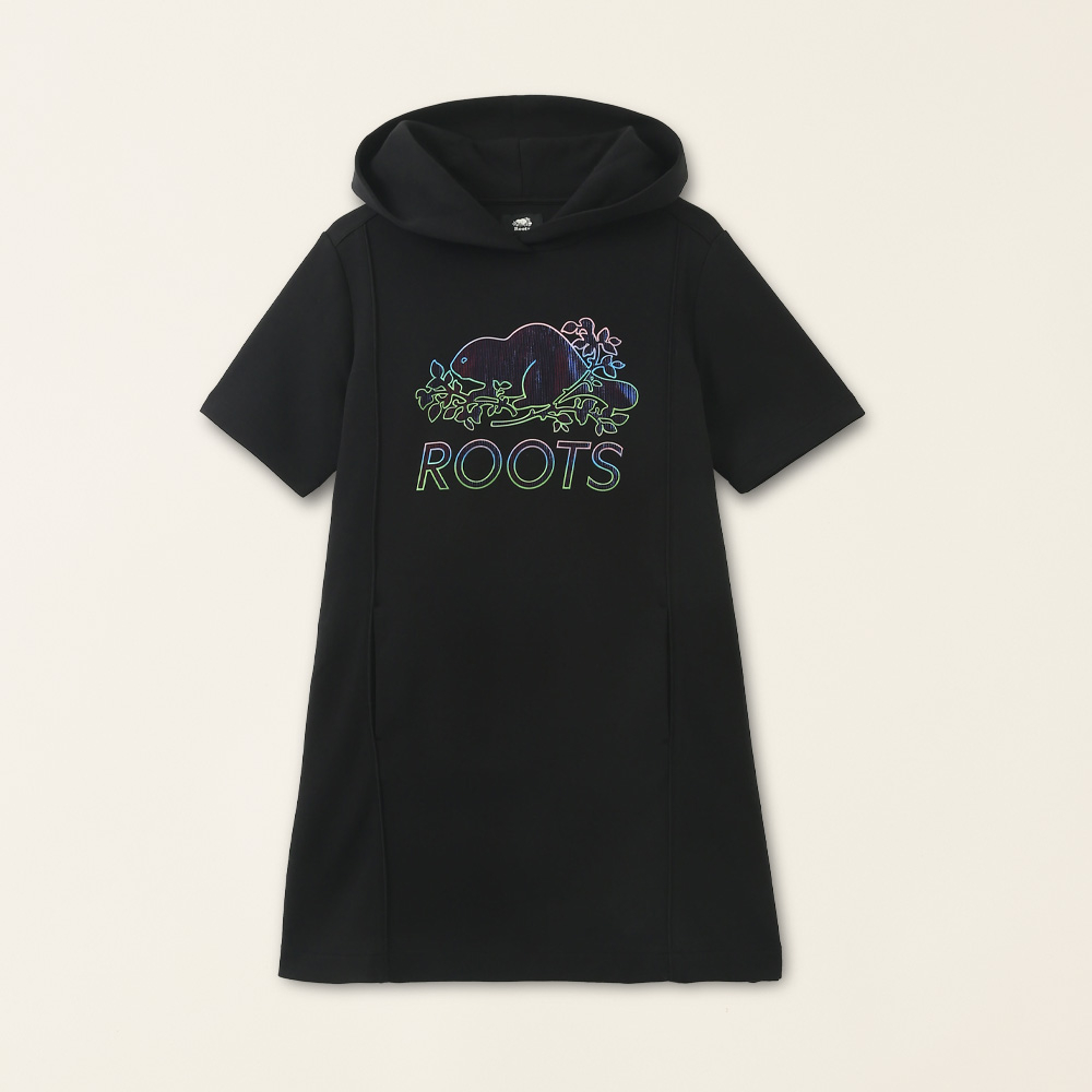 Roots 全新正品-女生「雙面布連帽A字洋裝」S號