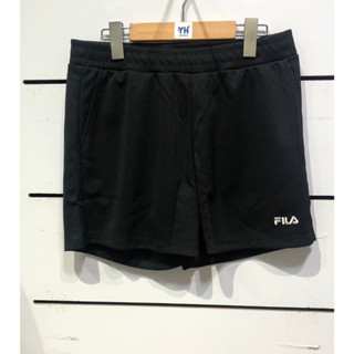 FILA 女款 吸濕排汗 針織短褲 運動短褲 有口袋 抽繩 黑色5SHX-5468BK