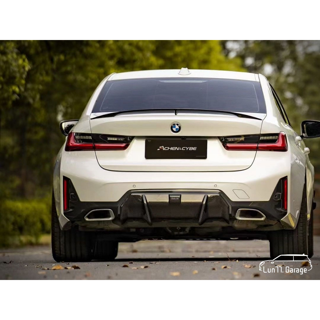 Lun77. - BMW 330i AchenCybe 乾式碳纖維 鏤空尾翼 壓尾 小鴨尾 熱壓卡夢 改裝 套件 G20