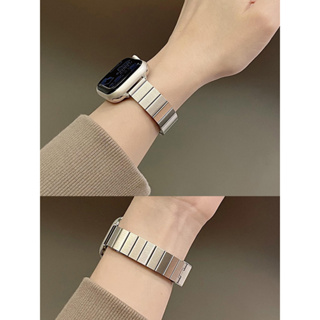 《台灣出貨》夏季新款 APPLE WATCH 竹節卡扣錶帶 不鏽鋼錶帶 S8 S7 S9 iwatch全系列 女士錶帶