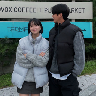 [HYC] 韓國 東大門 完美蓬度 羽絨背心 秋冬必備 雙開拉鍊 羽絨 情侶 寬鬆 穿搭背心 保暖 背心 馬甲 東大門