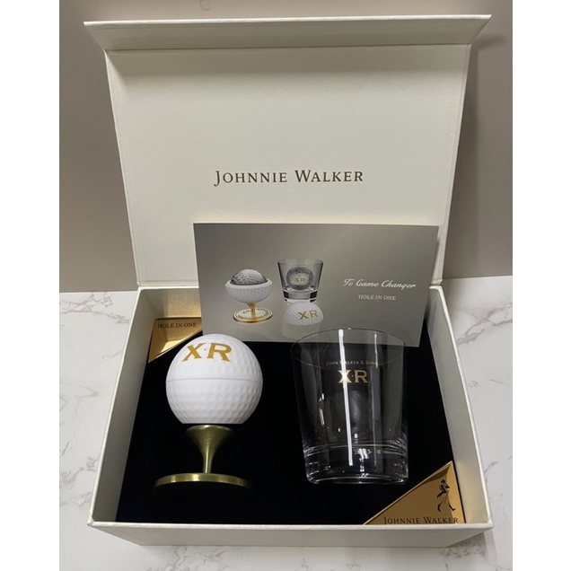 JOHNNIE WALKER  XR 約翰走路 一桿進洞禮盒組 XR水晶杯 高爾夫造型製冰器/球架 過年送禮