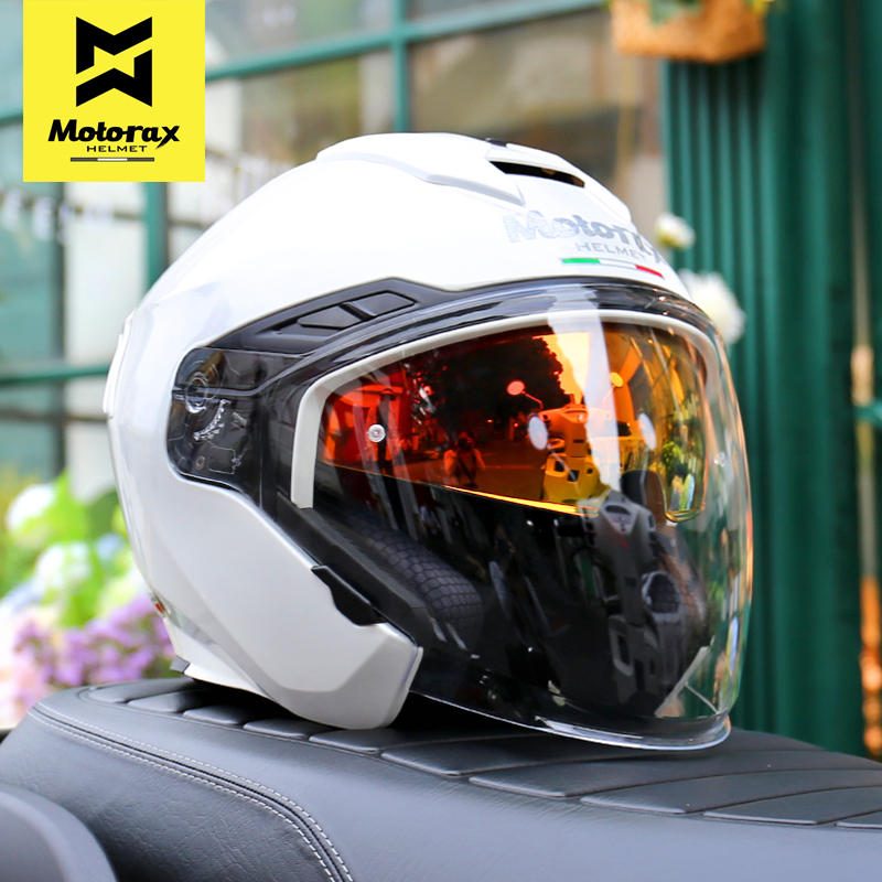 半罩式安全帽 義大利 motorax s30 國際安全雙認證 雙鏡片 拆洗內裡 耳機槽 安全帽
