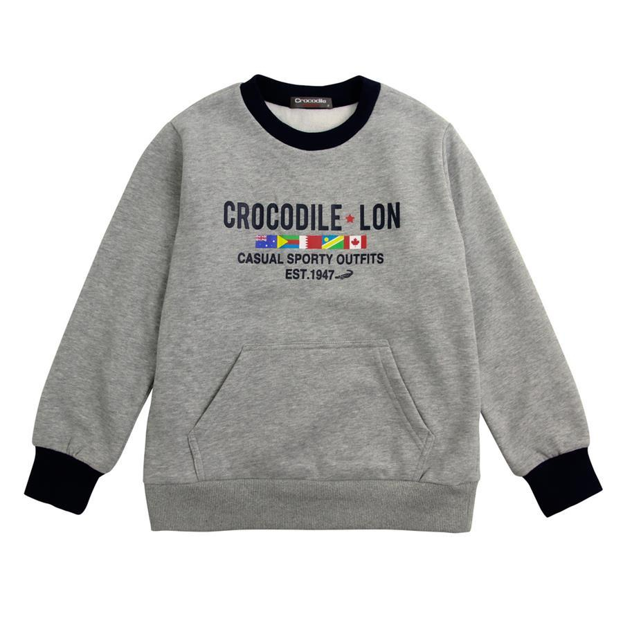 Crocodile Junior『小鱷魚童裝』C64405 異色圓領印圖刷毛上衣 Ggo(G購)
