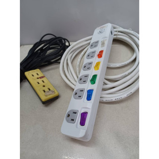 usb 延長線 鐵皮延長線5孔5開關延長線15A*15尺過載斷電多開延長線 單插座延長線約10米