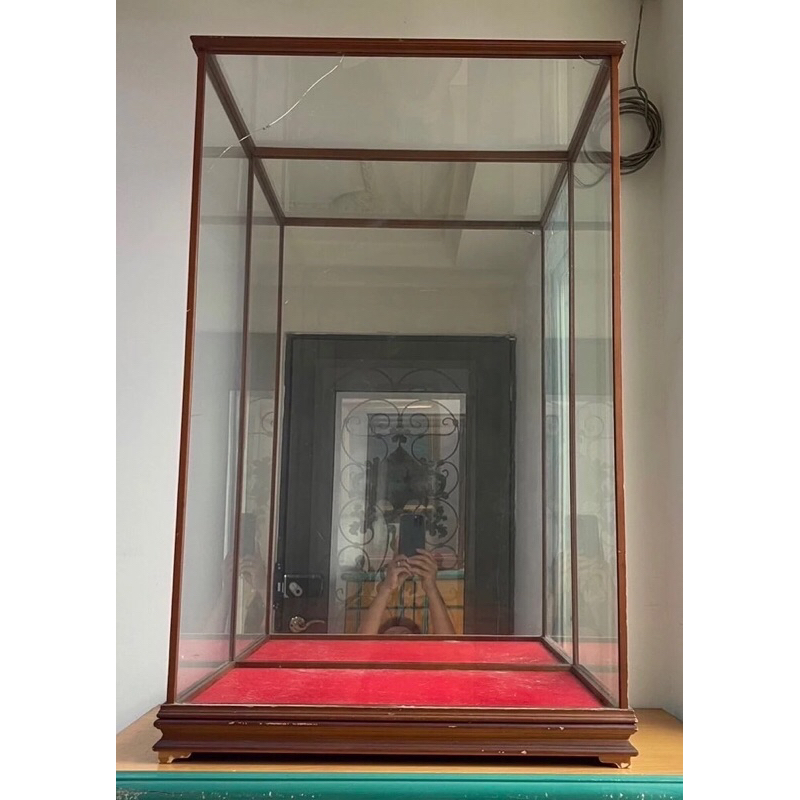 【明冠當鋪】二手 原本玻璃框盒 玻璃箱 展示箱 高80公分木
