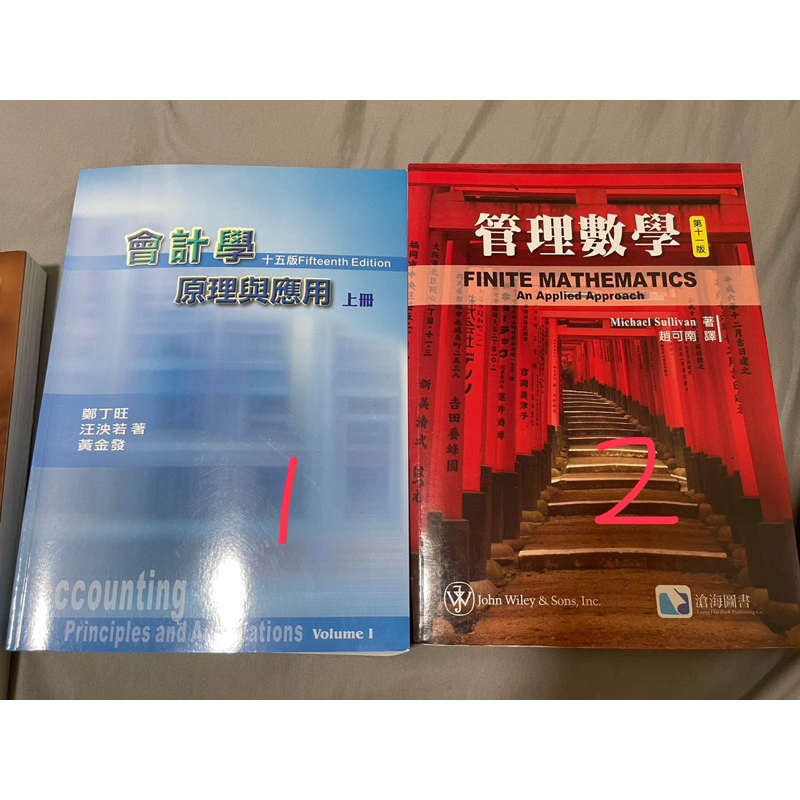 管理數學、管理學、經濟學、商用英文 二手書