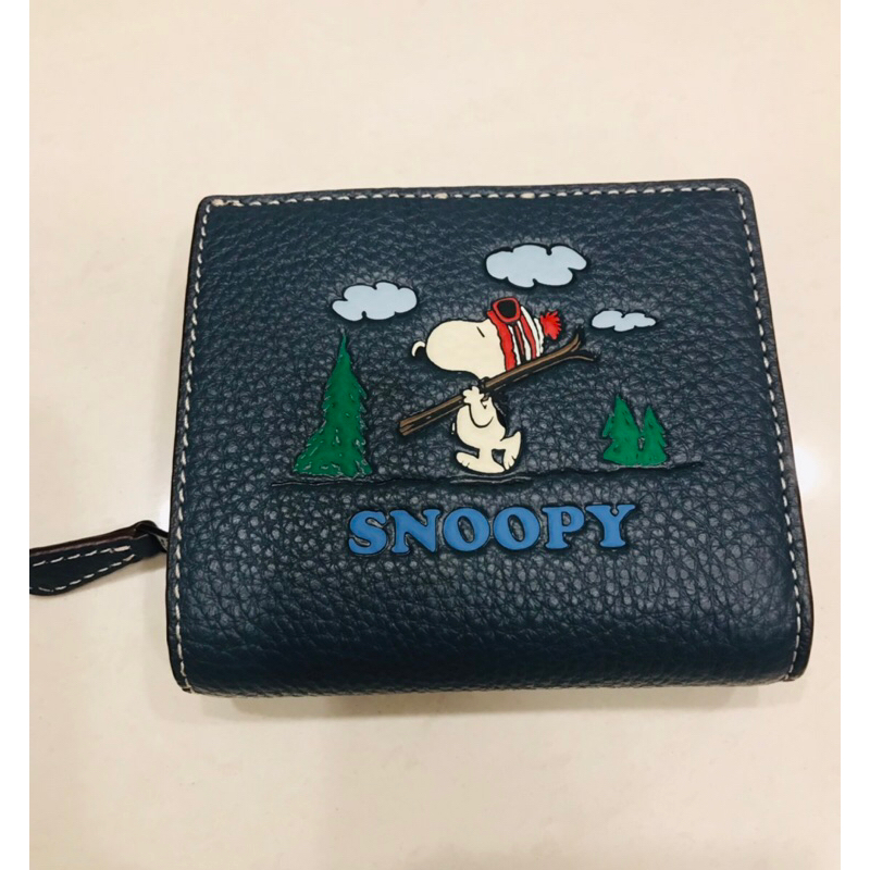 全新美國🇺🇸正品Coach snoopy拉鍊短夾