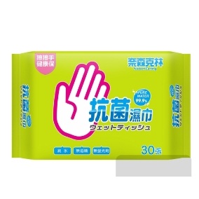 奈森克林 純水抗菌濕紙巾(綠)30抽