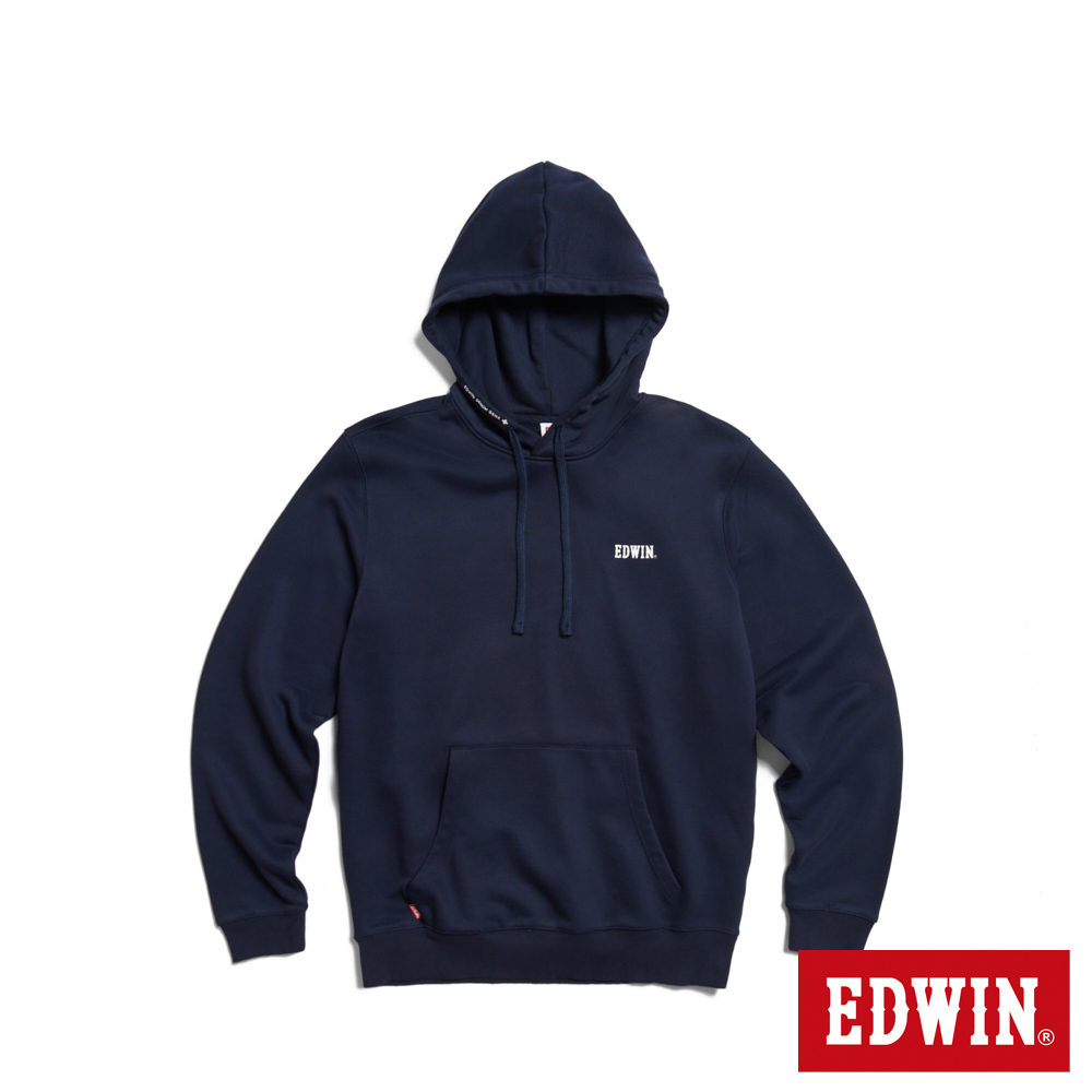 EDWIN 極簡精神連帽長袖T恤(丈青色)-男款