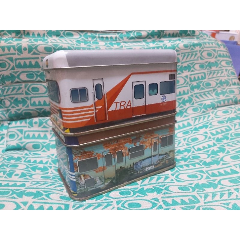 收藏品 臺鐵出品 幸福火車小鐵盒 EMU500型 區間車 電聯車/ EMU1200型 自強號 紅斑馬 存錢筒
