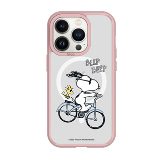 【TOYSELECT】SNOOPY史努比 騎單車極光霧透MagSafe iPhone手機殼