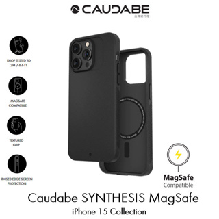 Caudabe SYNTHESIS iPhone 15 全系列 MagSafe 頂級輕量防摔保護殼 極簡黑