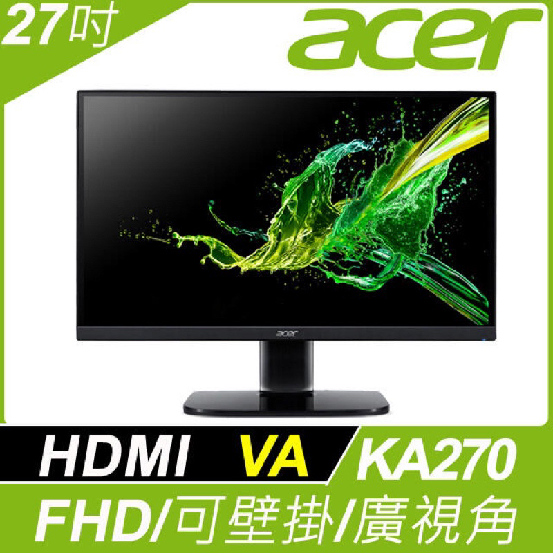 Acer KA270 27型VA 電腦螢幕 支援FreeSync 可自取
