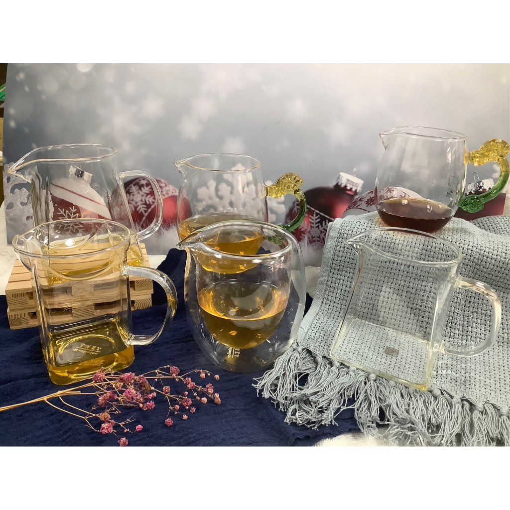 【丞漢】耐熱玻璃茶海6款 雙層茶海 梯形茶海 龍形琉璃手把茶海 方形茶海 公杯 茶道 茶具《享盈餐具》