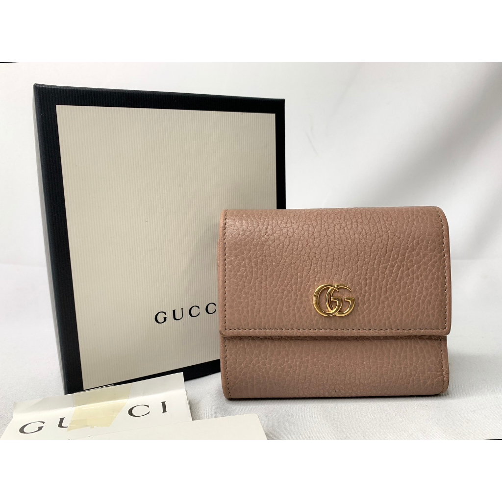 GUCCI Marmont雙G三折短夾