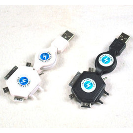 Iphone4 sony micro usb mini usb 20pin DC2.0mm 六合一 伸縮 充電線
