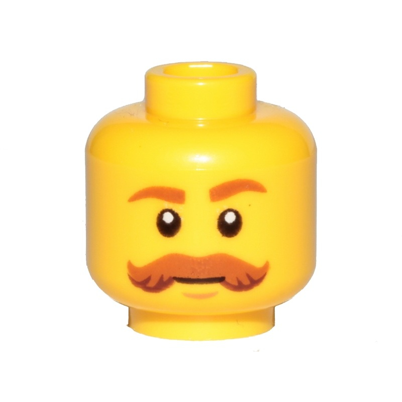 【樂高大補帖】LEGO 樂高 黃色 濃密鬍鬚 橘眉毛 熟男 牛仔 鬍子 男生 人頭【3626cpb1564/10260】