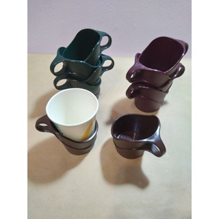 H) 紙杯專用把手塑膠杯 防燙杯架 10個一組出清