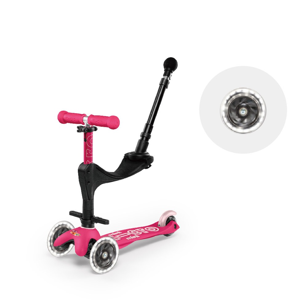 【瑞士Micro】官方原廠貨 Mini 3in1 Micro Deluxe Plus LED 發光輪 兒童滑步車/滑板車