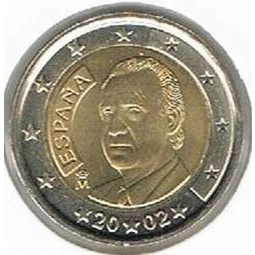 【全球硬幣】 EURO 2002年 西班牙 2歐元紀念幣 AU