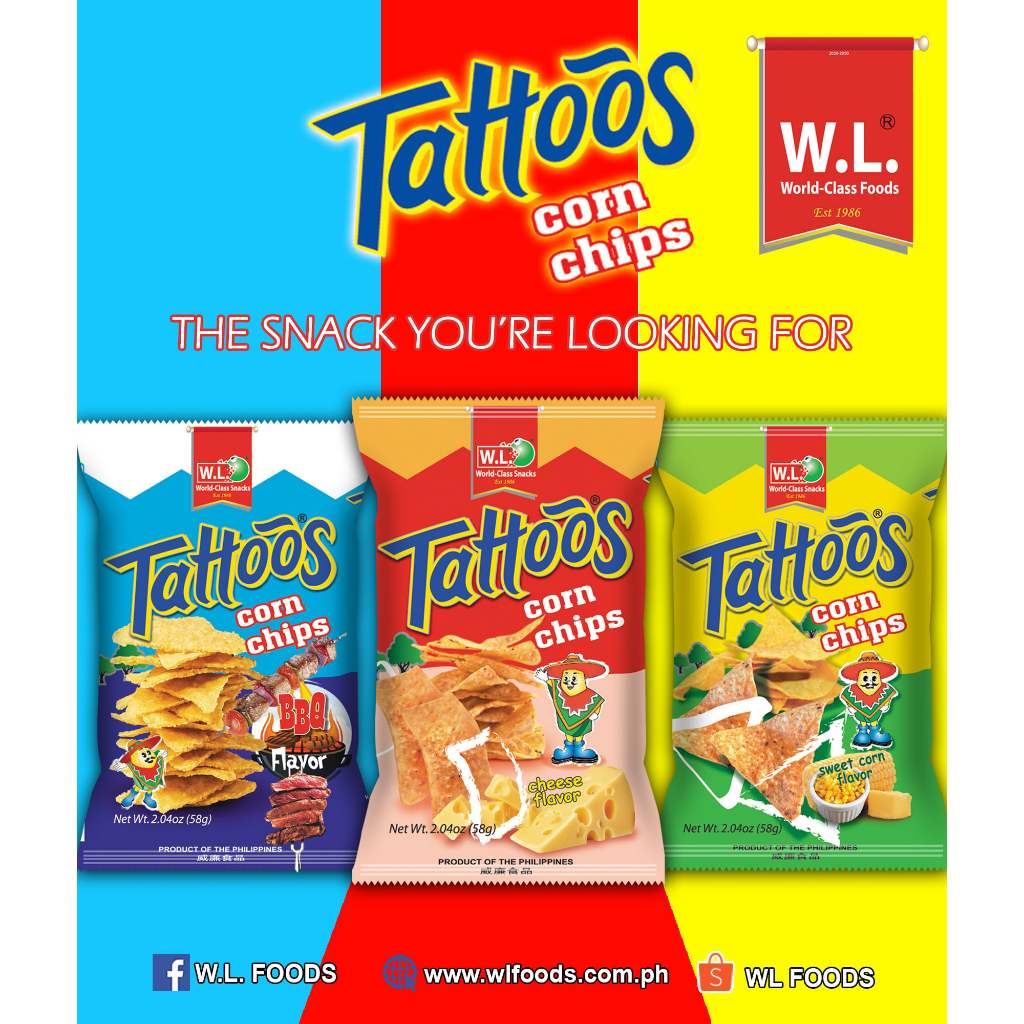 菲律賓 Tattoos 玉米 脆片 corn chips 玉米片 洋芋片 玉米 脆片 餅乾 零食 58g