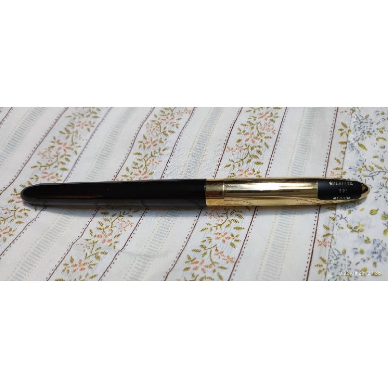 美國 西華 SHEAFFER 593 MEDIUM 經典黑色鍍金鋼筆