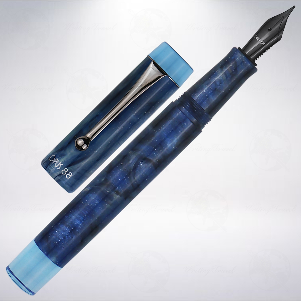 台灣 製筆精基 OPUS 88 KOLORO Demonstrator 滴入式鋼筆: 藍寶石/Blue Sapphire