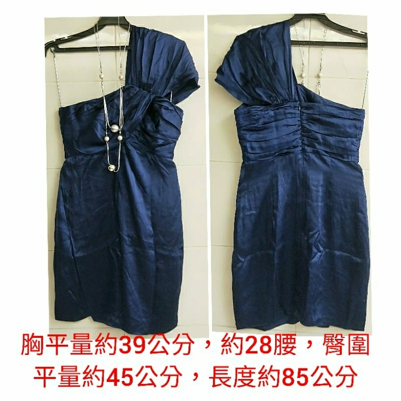 &lt;全新&gt;銀穗寶藍色絲料顯瘦小禮服-38（201201）♥更多好商品⏩賣場