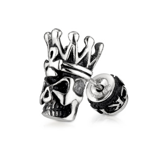 【IR】骷髏國王單隻販售 純銀 男款耳環飾品