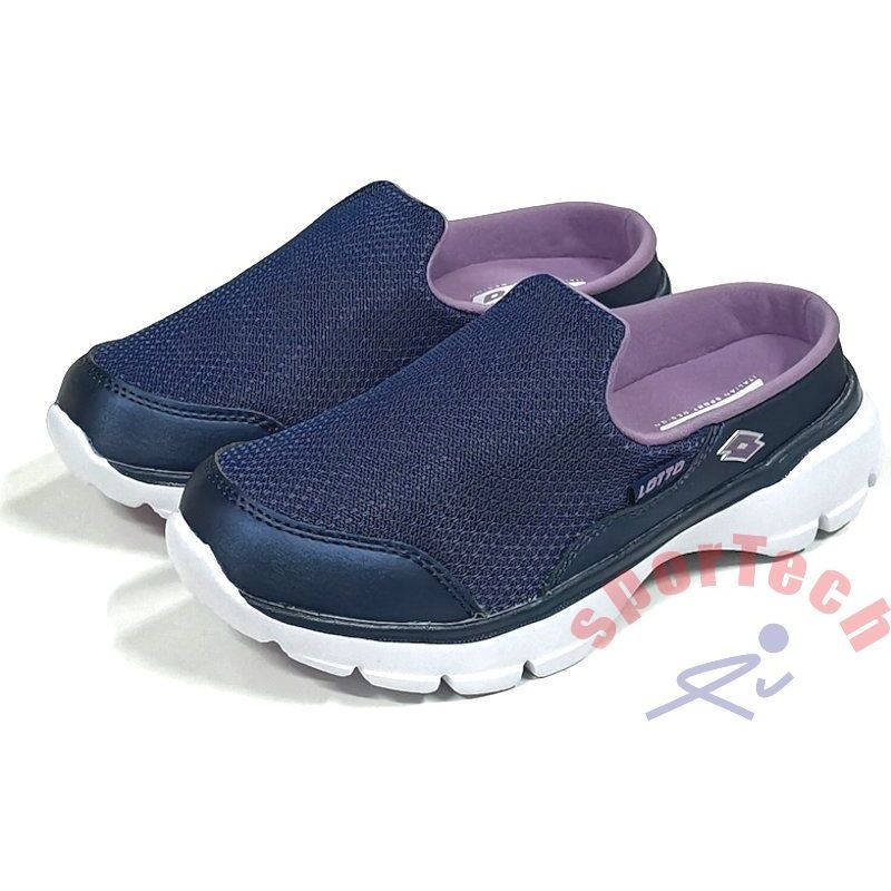 LOTTO EASYWEAR 穆勒健步鞋 透氣網布鞋面 乳膠避震鞋墊 健走專用大底 深藍LT1AWX3706