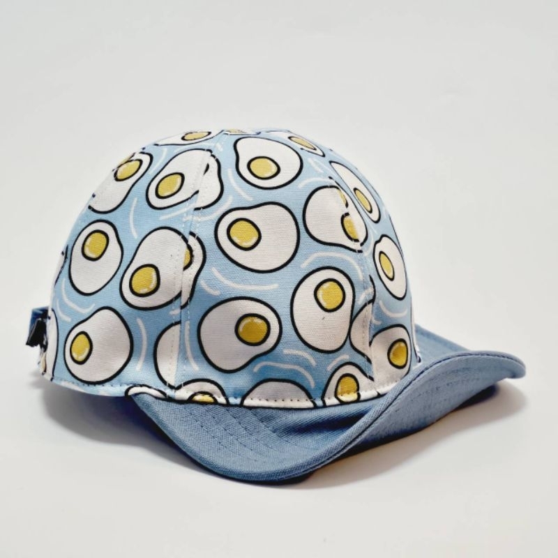 【HiGh MaLi】小孩專用/小朋友棒球帽-營養健康荷包蛋/藍色#可愛