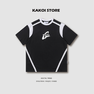 【KAKOI STORE】正EVO 織帶 分割 潮流 美式 賽車 街頭 寬鬆版型 男女皆可 短袖 短Tee