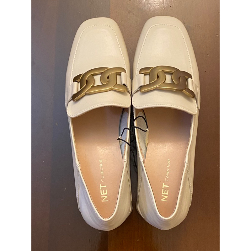 「全新」NET 米白色軟皮鞋 女鞋 包鞋38號（24cm)