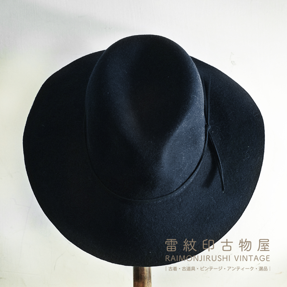 【雷紋印古物屋】【二手】GLOBAL WORK 日本 純羊毛巴拿馬帽 牛仔帽 紳士帽 軟呢帽 寬邊帽 帽子 檳榔子黒