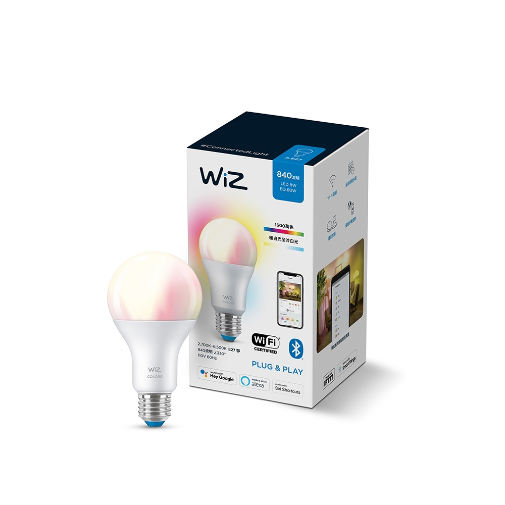 [喜萬年]最新款 飛利浦 WIZ Wi-Fi LED 8W 110V PW04N E27 智慧照明 全彩燈泡 變色龍 燈